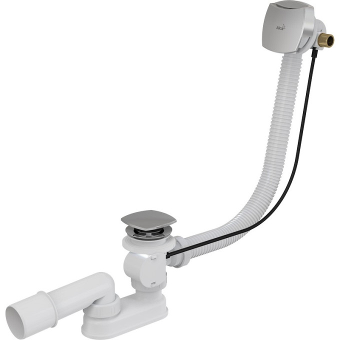 Сифон ALCAPLAST A564CRM2-120 для ванны с напуском воды через перелив, пластик/металл, длина 120 см