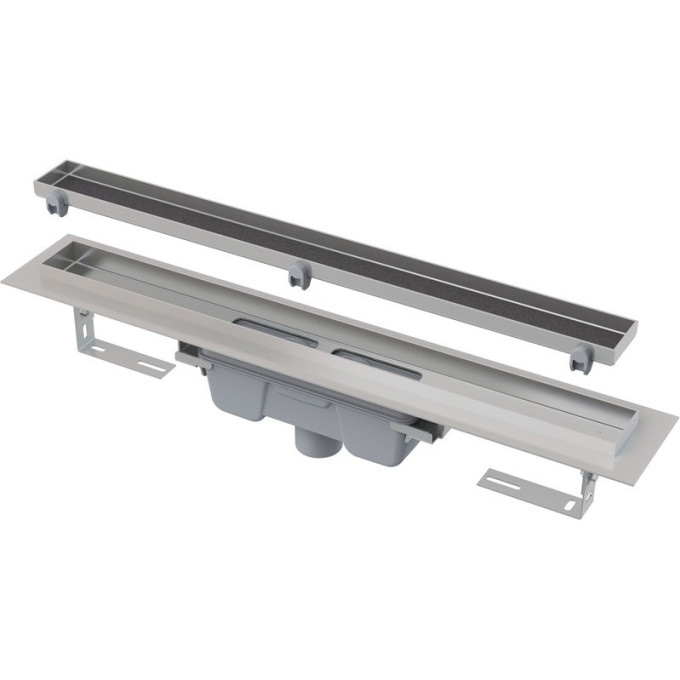 Водоотводящий желоб ALCAPLAST APZ1007-550 FLOOR с порогами для решетки под кладку плитки вертикальный сток APZ1007-FLOOR-550